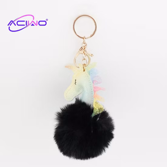 Porte-clés en peluche licorne