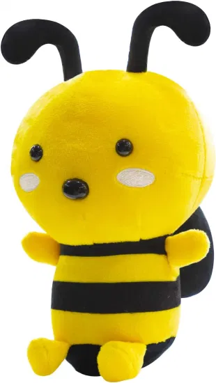 Film de dessin animé abeille jaune, jouets en peluche doux, animaux en peluche