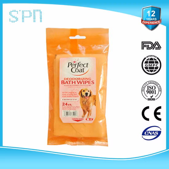 Non-tissés spéciaux nouveau style Chine usine 50PCS lingettes de nettoyage pour chiens en boîte désinfecter les lingettes de nettoyage pour animaux de compagnie douces et humides avec de l'aloe vera